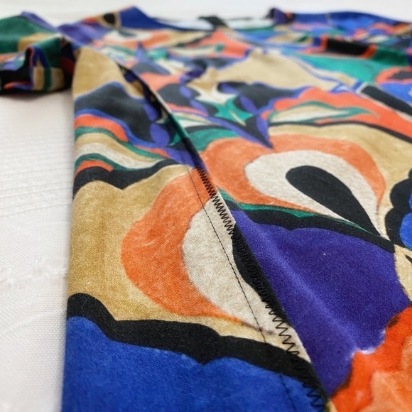 KOBI HALPERIN COLORFUL ABSTRACT SHORT SLEEVE SHIFT DRESS - S - Picture 8 of 10